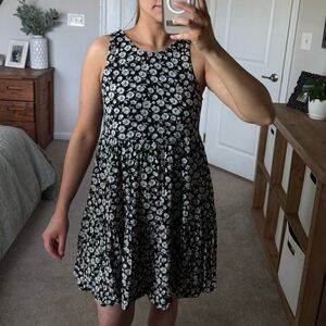 American Eagle Outfitters Black and White Floral Mini Dress